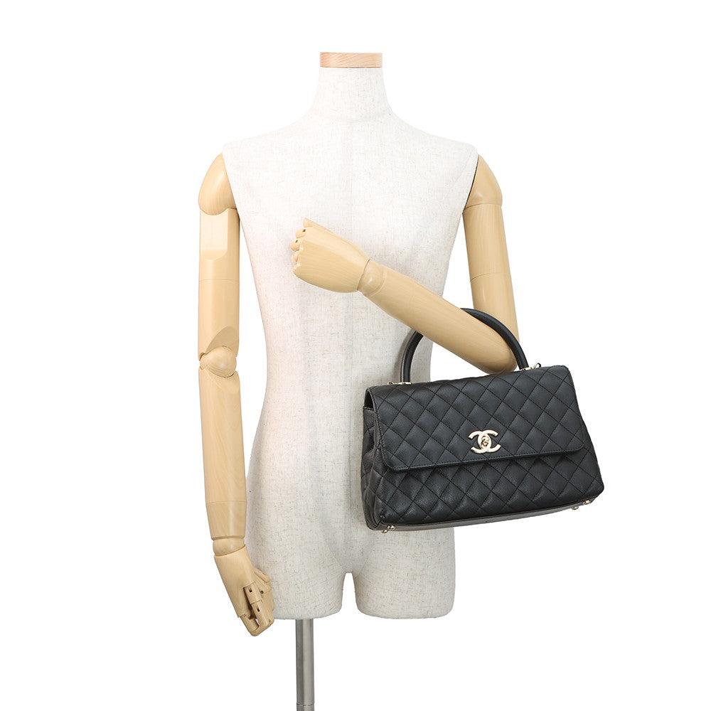 CHANEL Coco handle BlackA92991 Caviar Leather Size 29