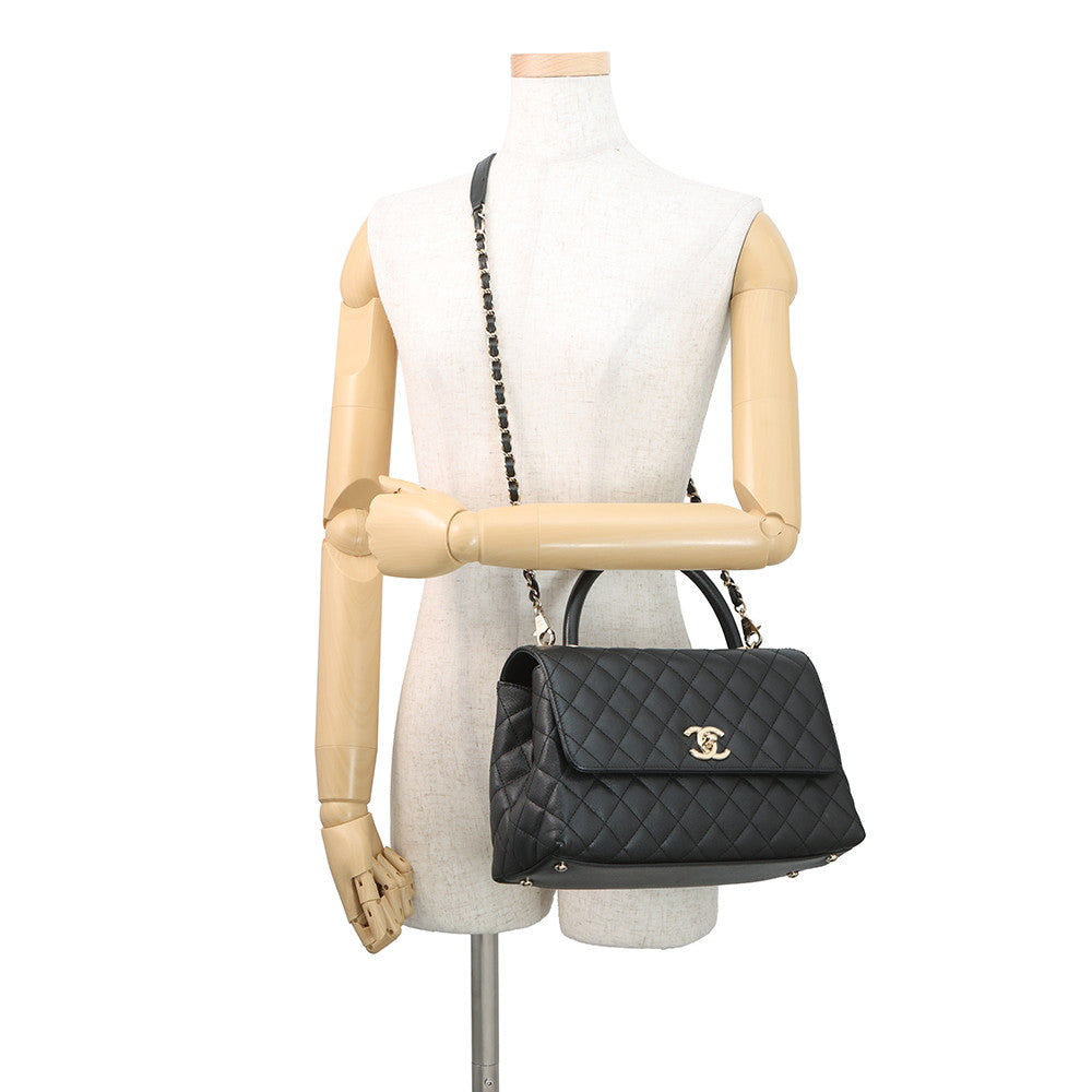 CHANEL Coco handle BlackA92991 Caviar Leather Size 29