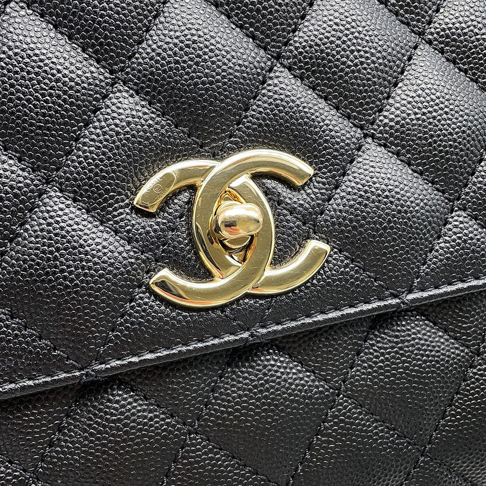 CHANEL Coco handle BlackA92991 Caviar Leather Size 29