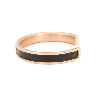 HERMES Olymp Bracelet Size T2 Black Box Calf Leather Metal