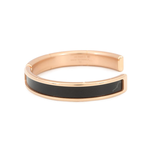 HERMES Olymp Bracelet Size T2 Black Box Calf Leather Metal