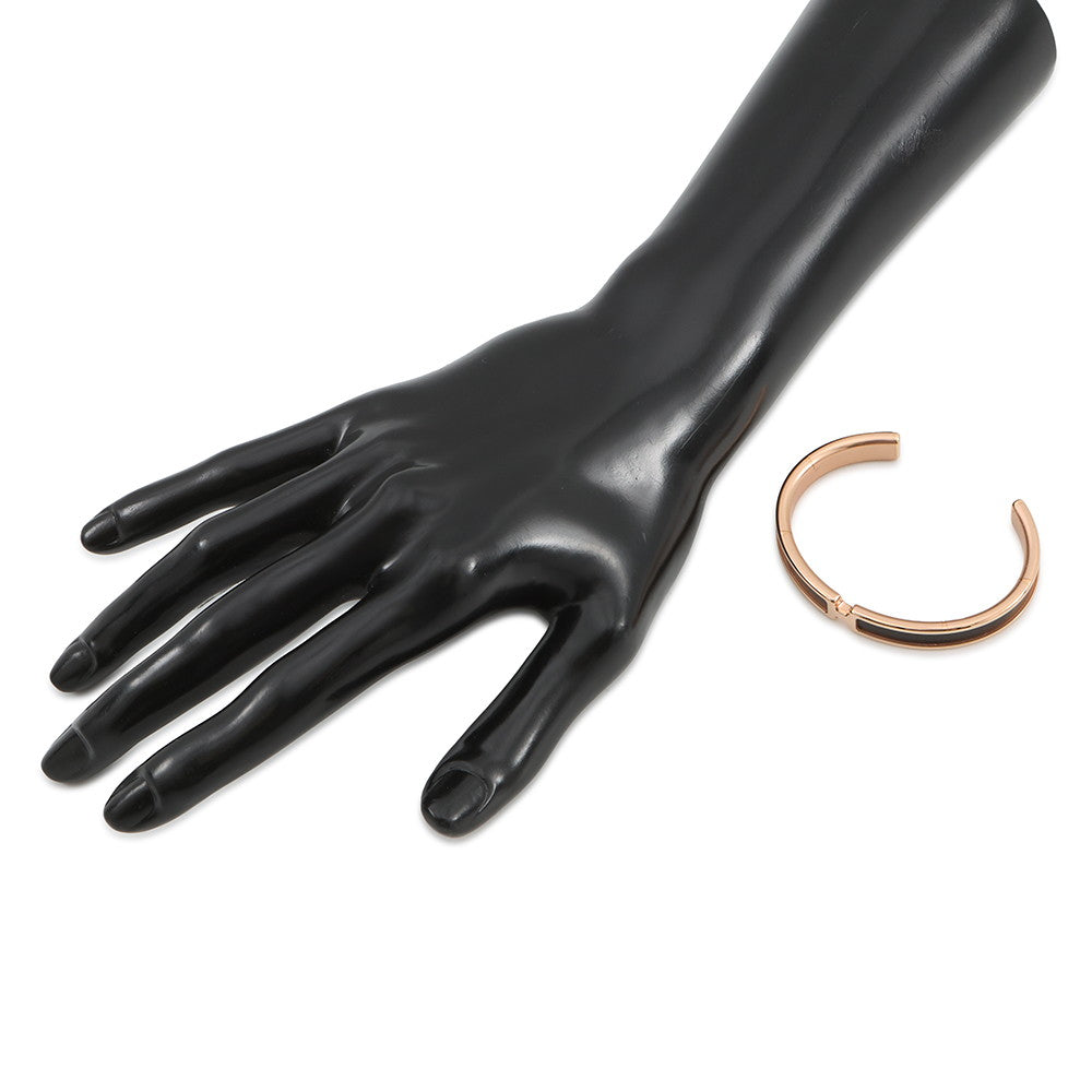 HERMES Olymp Bracelet Size T2 Black Box Calf Leather Metal