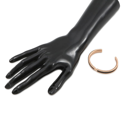 HERMES Olymp Bracelet Size T2 Black Box Calf Leather Metal
