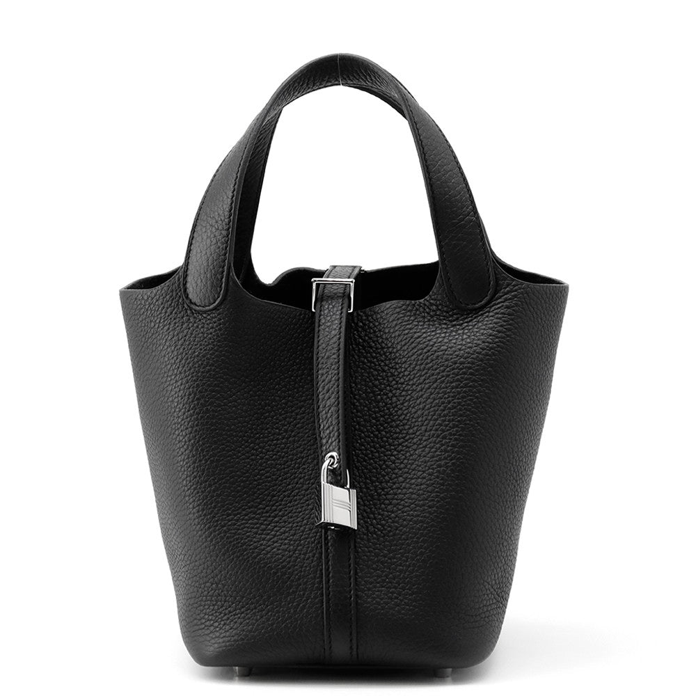 HERMES Picotin Lock Black Taurillon Clemence Size PM