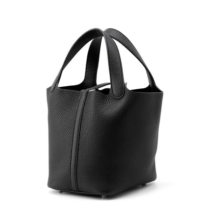 HERMES Picotin Lock Black Taurillon Clemence Size PM