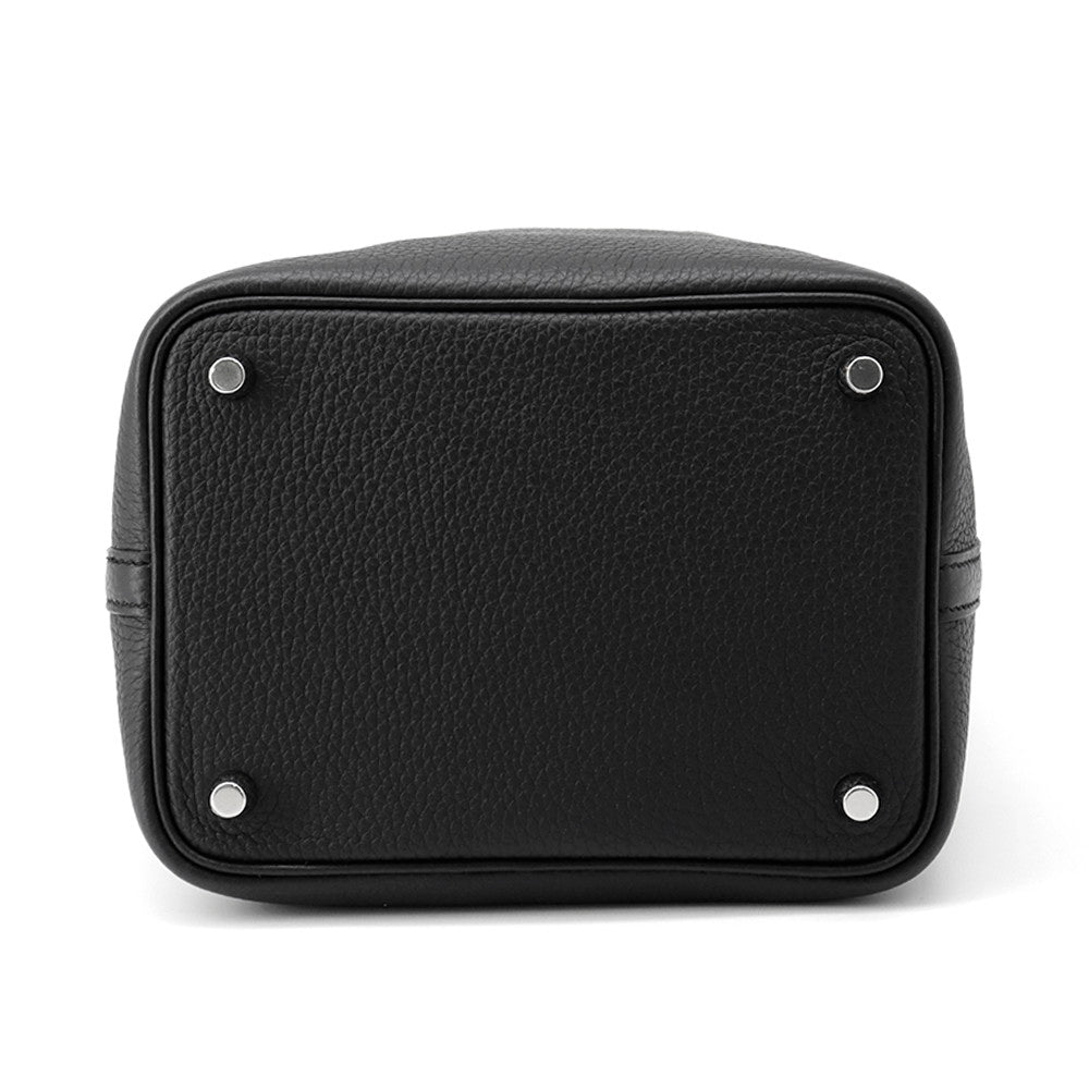 HERMES Picotin Lock Black Taurillon Clemence Size PM