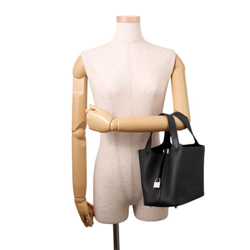 HERMES Picotin Lock Black Taurillon Clemence Size PM