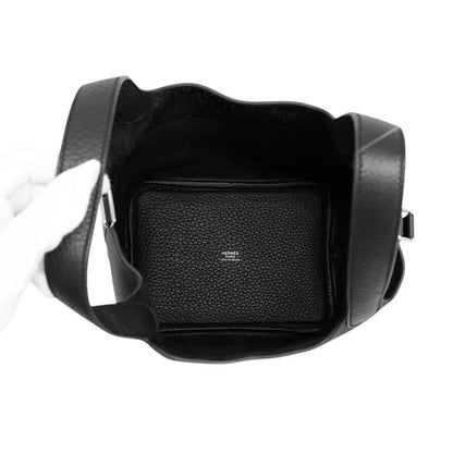 HERMES Picotin Lock Black Taurillon Clemence Size PM