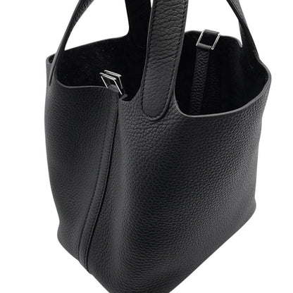 HERMES Picotin Lock Black Taurillon Clemence Size PM