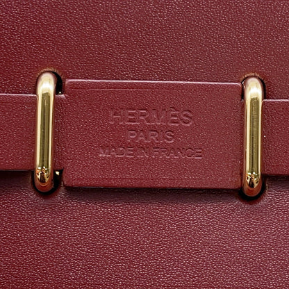 HERMES Herbag zip Rouge H Toile Military Vache Hunter Leather Size Mini