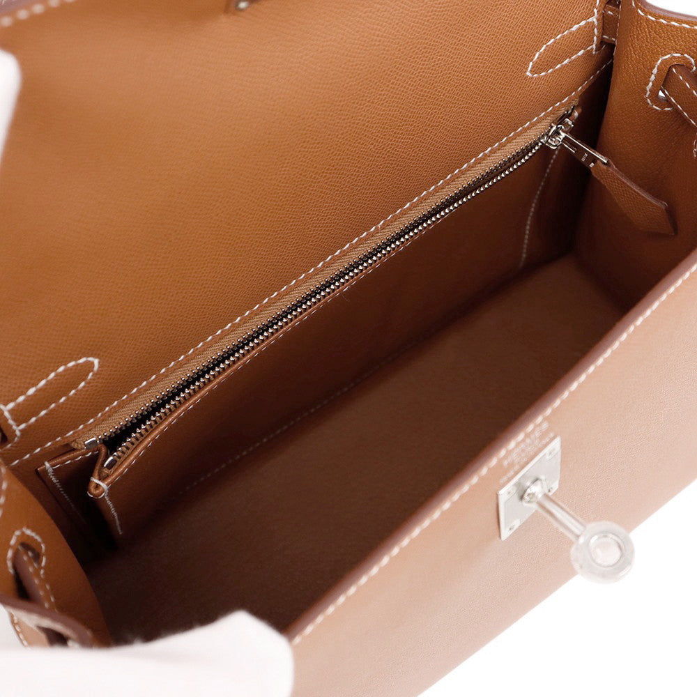 HERMES Kelly Sellier Gold Veau Madame Size 25