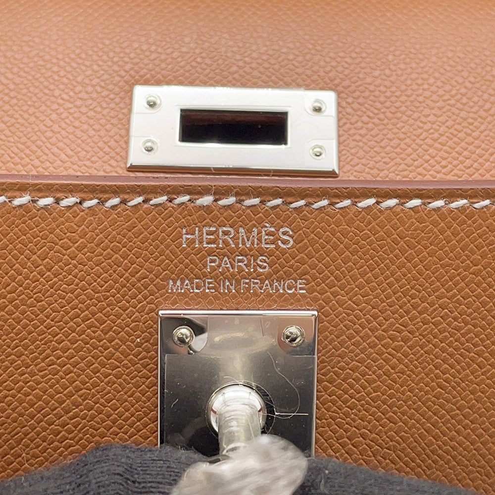 HERMES Kelly Sellier Gold Veau Madame Size 25