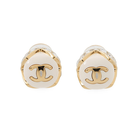CHANEL CC Logo EarringABH727-B24313-U9887 Gold Plated Rhinestone