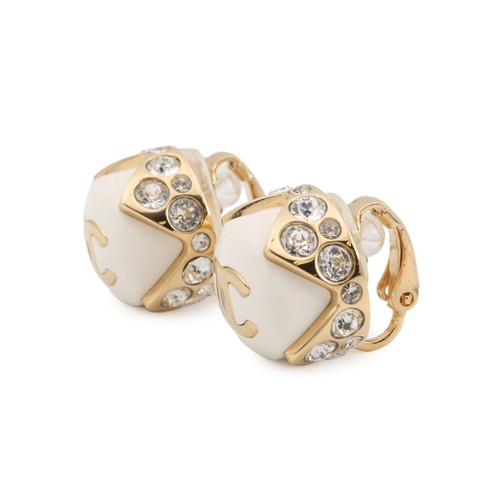 CHANEL CC Logo EarringABH727-B24313-U9887 Gold Plated Rhinestone