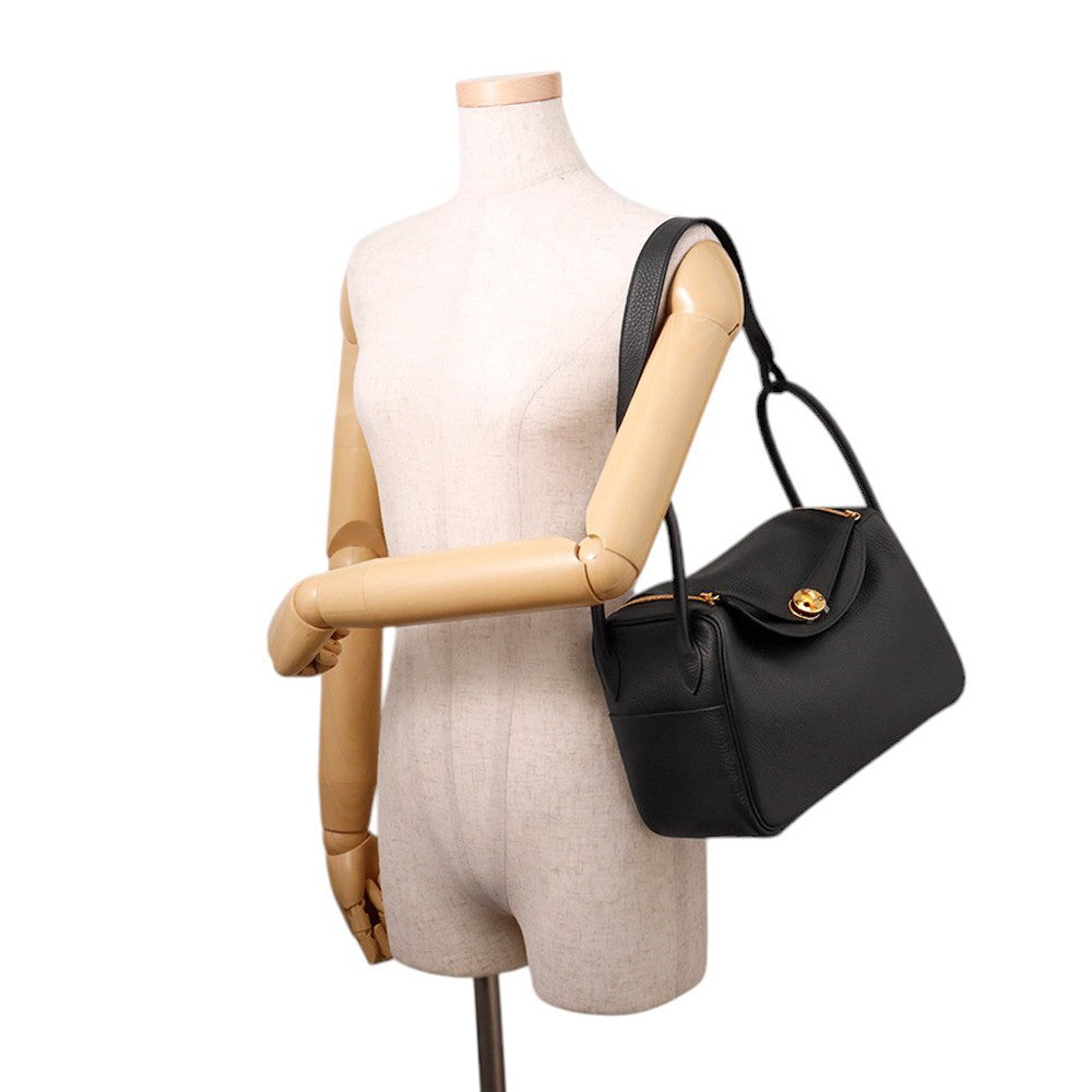 HERMES Lindy Black Taurillon Clemence Size 26