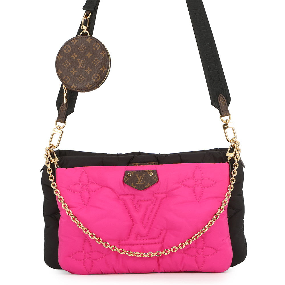 LOUIS VUITTON Maxi Multi-Pochette Accessoires Noir/FuchsiaM58980 Recycled Nylon Monogram