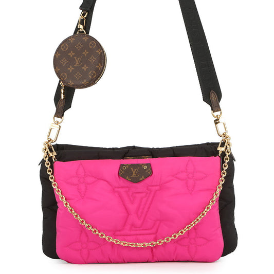 LOUIS VUITTON Maxi Multi-Pochette Accessoires Noir/FuchsiaM58980 Recycled Nylon Monogram