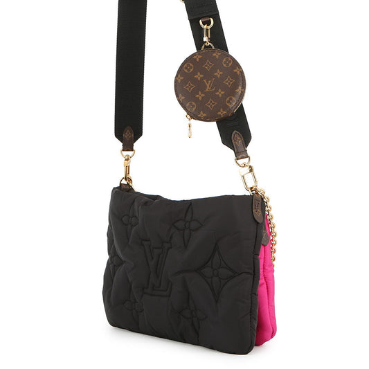 LOUIS VUITTON Maxi Multi-Pochette Accessoires Noir/FuchsiaM58980 Recycled Nylon Monogram