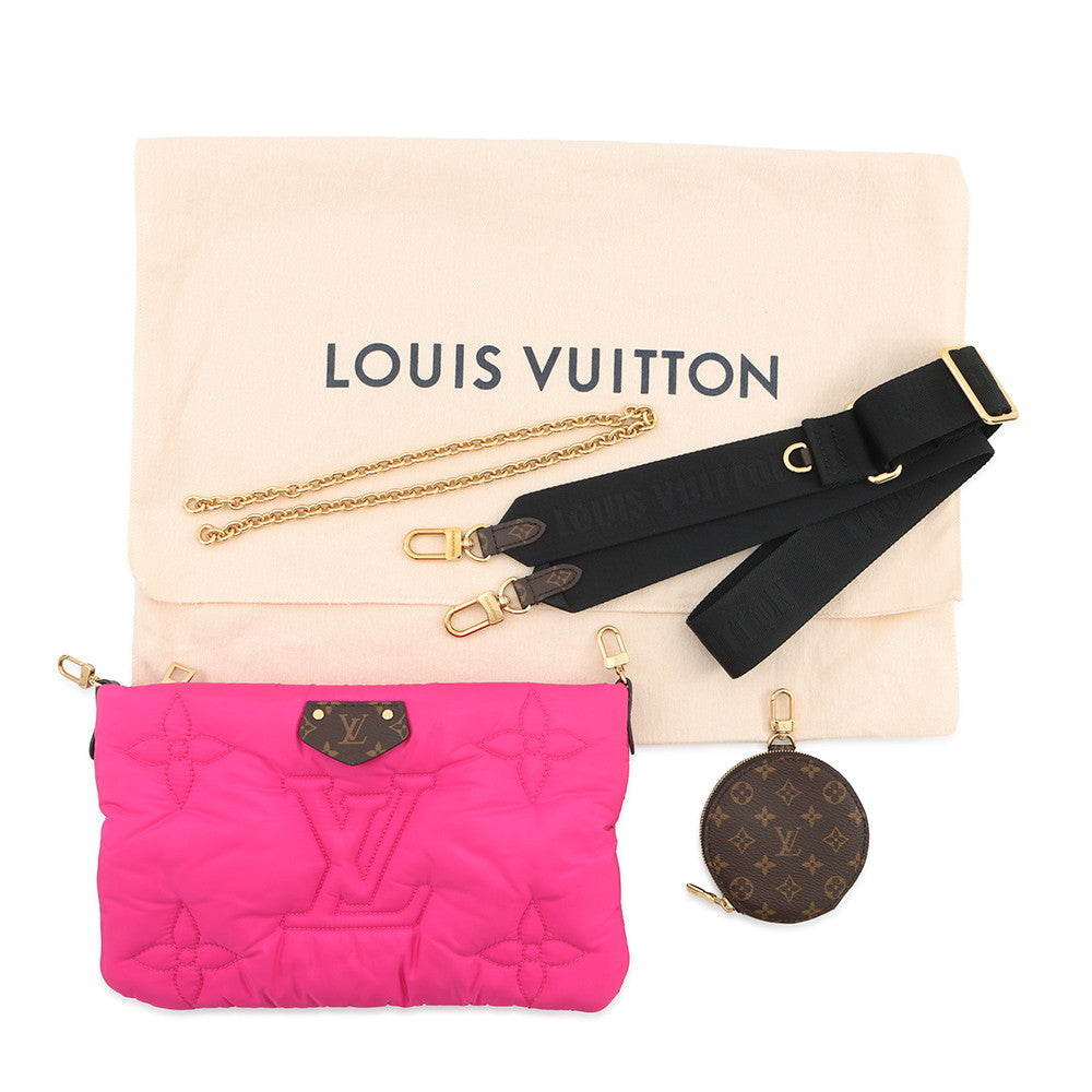 LOUIS VUITTON Maxi Multi-Pochette Accessoires Noir/FuchsiaM58980 Recycled Nylon Monogram