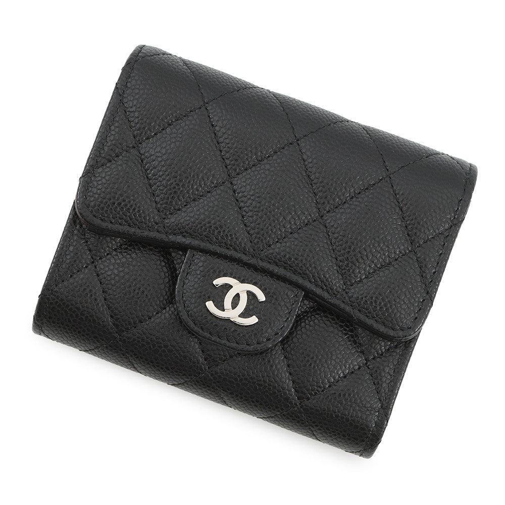 CHANEL Matelasse Classic Small Flap Wallet BlackAP0229-Y01588-C3906 Caviar Leather