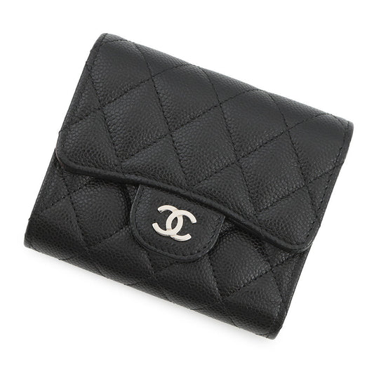 CHANEL Matelasse Classic Small Flap Wallet BlackAP0229-Y01588-C3906 Caviar Leather