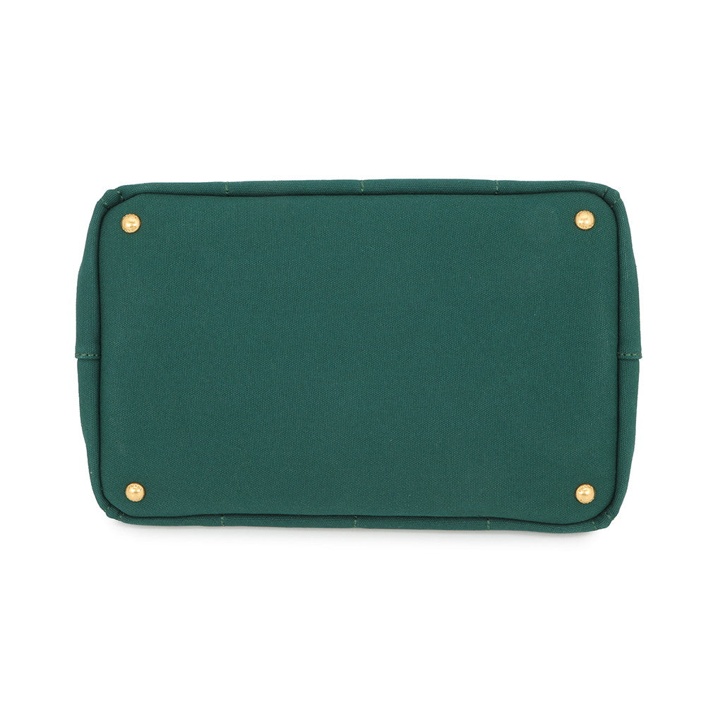 PRADA Canapa 2WAY Tote Bag GreenBN2642 Canvas