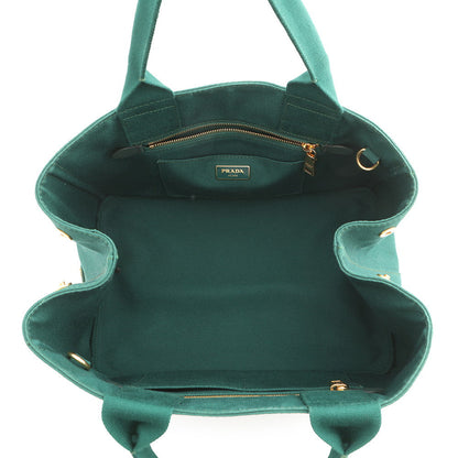PRADA Canapa 2WAY Tote Bag GreenBN2642 Canvas