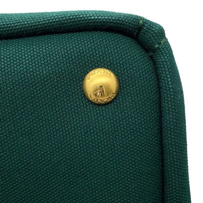 PRADA Canapa 2WAY Tote Bag GreenBN2642 Canvas