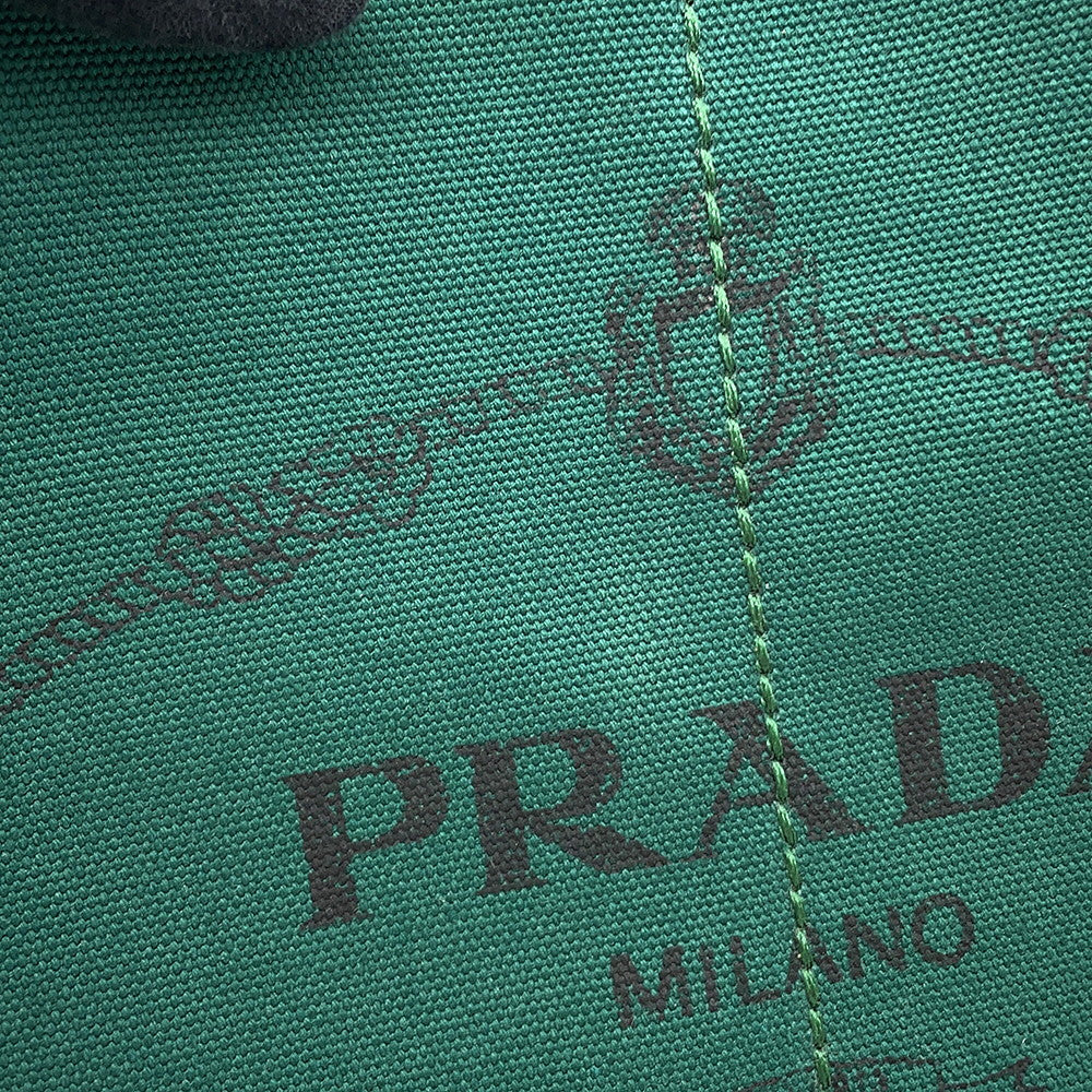 PRADA Canapa 2WAY Tote Bag GreenBN2642 Canvas
