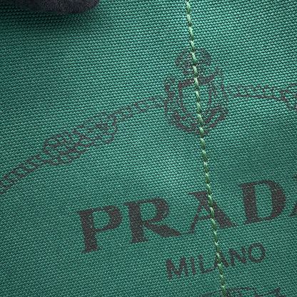 PRADA Canapa 2WAY Tote Bag GreenBN2642 Canvas