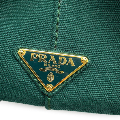 PRADA Canapa 2WAY Tote Bag GreenBN2642 Canvas