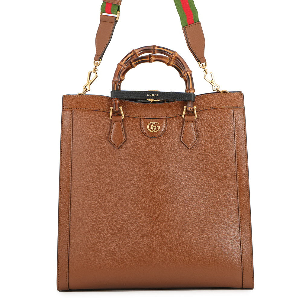 GUCCI Diana Bamboo Tote Bag Brown703218 Leather Size Large