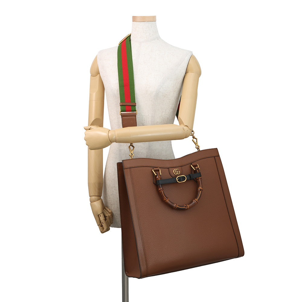 GUCCI Diana Bamboo Tote Bag Brown703218 Leather Size Large