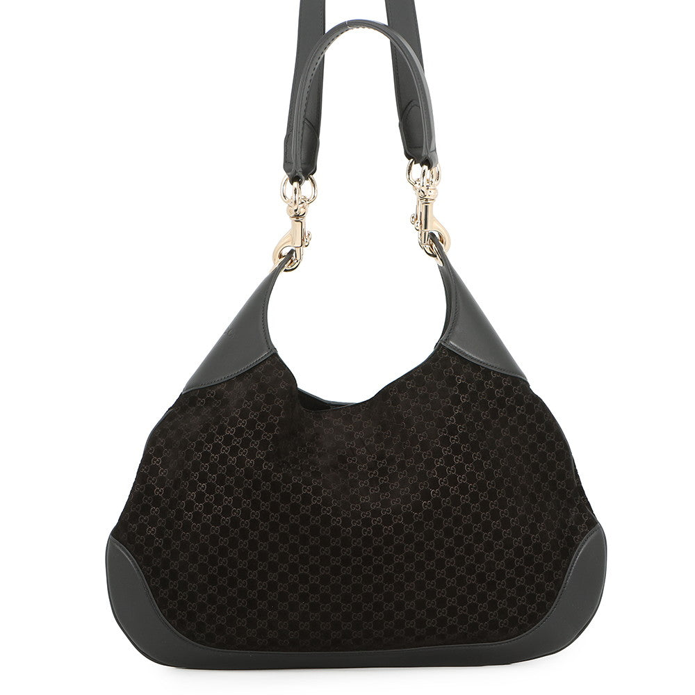 GUCCI GUCCI B Shoulder Bag Black834981 Micro GG Suede Leather Size Small