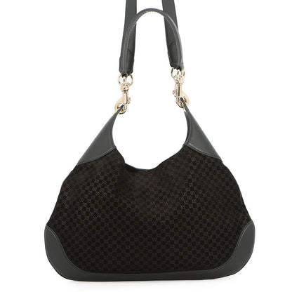 GUCCI GUCCI B Shoulder Bag Black834981 Micro GG Suede Leather Size Small