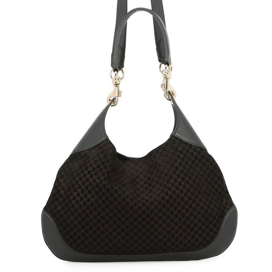 GUCCI GUCCI B Shoulder Bag Black834981 Micro GG Suede Leather Size Small