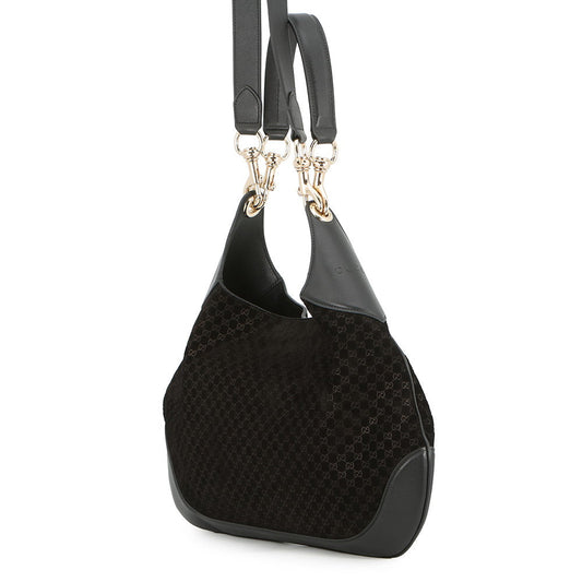 GUCCI GUCCI B Shoulder Bag Black834981 Micro GG Suede Leather Size Small