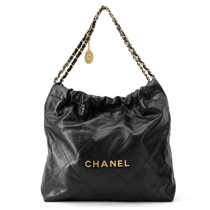 CHANEL Chanel22 Handbag BlackAS3261 Calf Leather Size Medium