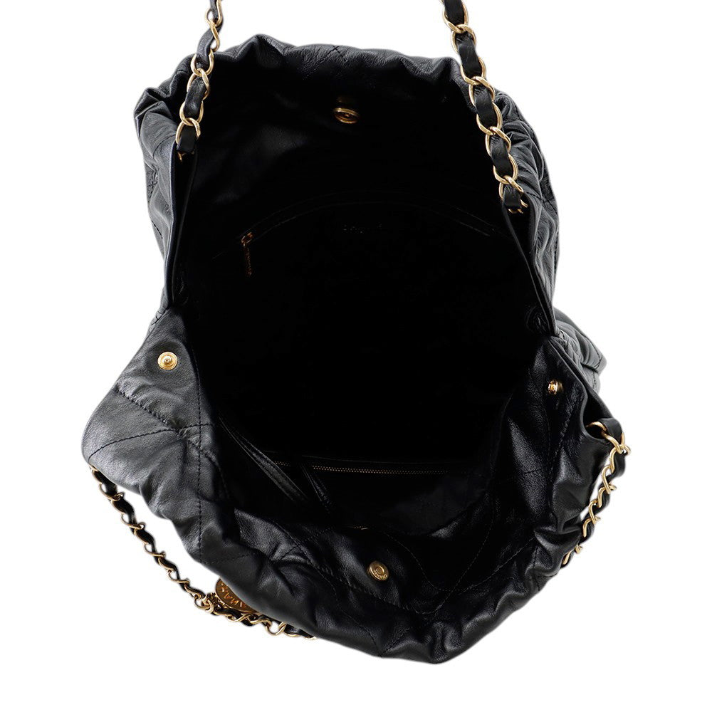 CHANEL Chanel22 Handbag BlackAS3261 Calf Leather Size Medium