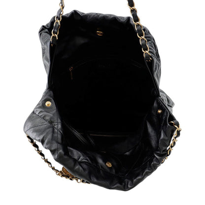 CHANEL Chanel22 Handbag BlackAS3261 Calf Leather Size Medium