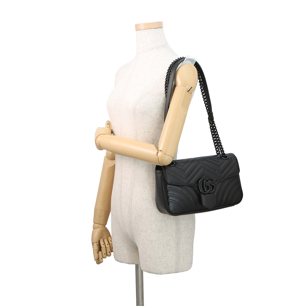 GUCCI GG Marmont Shoulder Bag Black443497 Leather Size Medium