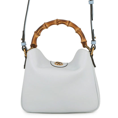 GUCCI Diana Shoulder Bag Light Blue746251 Leather Bamboo Size Small