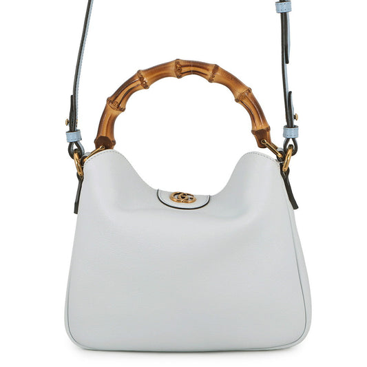 GUCCI Diana Shoulder Bag Light Blue746251 Leather Bamboo Size Small