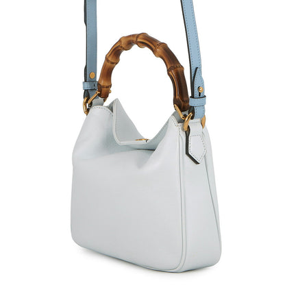 GUCCI Diana Shoulder Bag Light Blue746251 Leather Bamboo Size Small