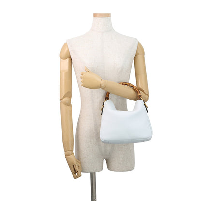 GUCCI Diana Shoulder Bag Light Blue746251 Leather Bamboo Size Small