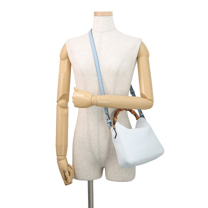 GUCCI Diana Shoulder Bag Light Blue746251 Leather Bamboo Size Small