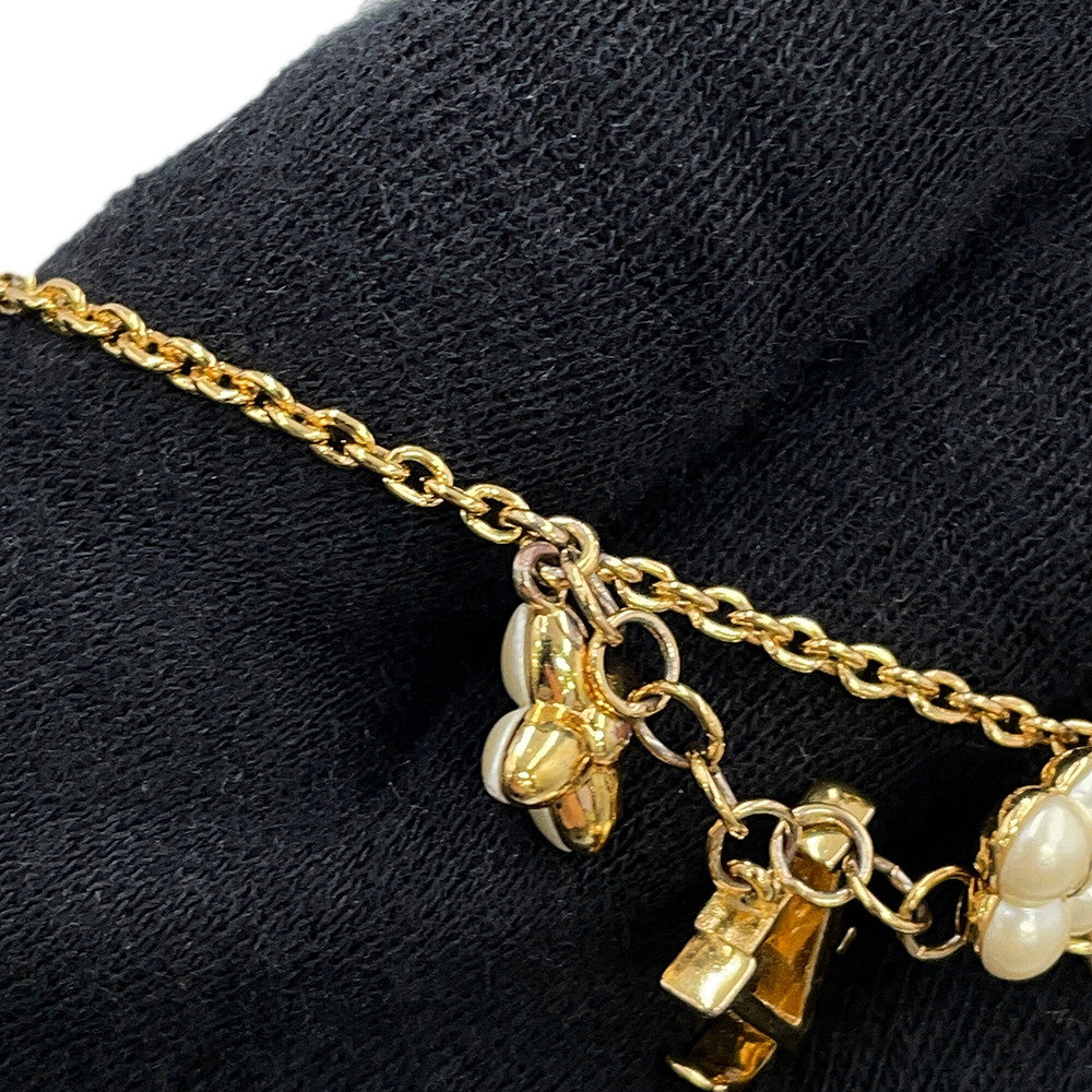 LOUIS VUITTON Bracelet・LV Flora Gram GoldM0940A Metal Faux Pearl