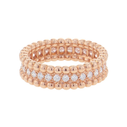 Van Cleef & Arpels Perlée Diamond Ring Single-Row Model Size 49/#9VCARPJMW00 18K Pink Gold
