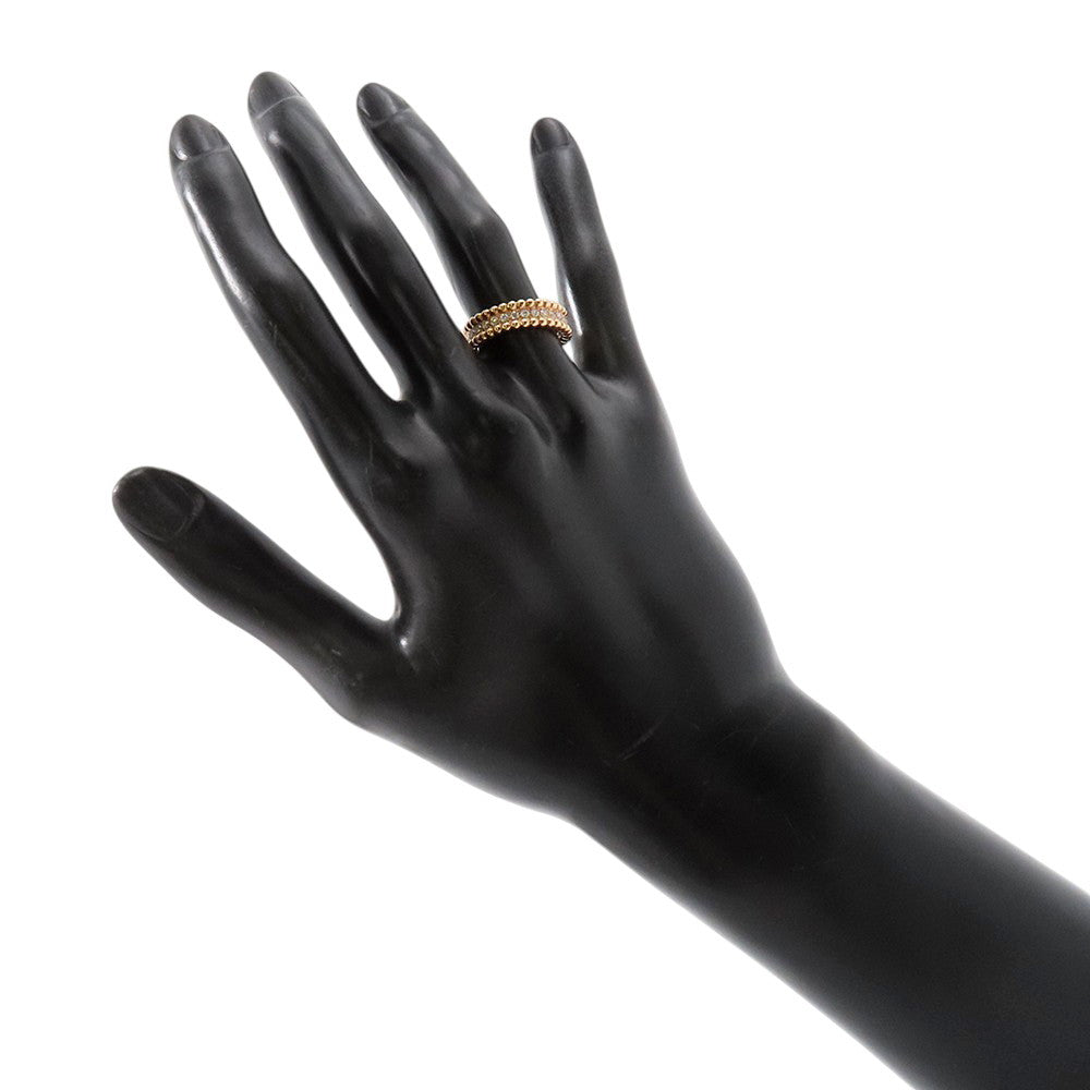 Van Cleef & Arpels Perlée Diamond Ring Single-Row Model Size 49/#9VCARPJMW00 18K Pink Gold