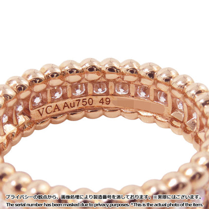 Van Cleef & Arpels Perlée Diamond Ring Single-Row Model Size 49/#9VCARPJMW00 18K Pink Gold